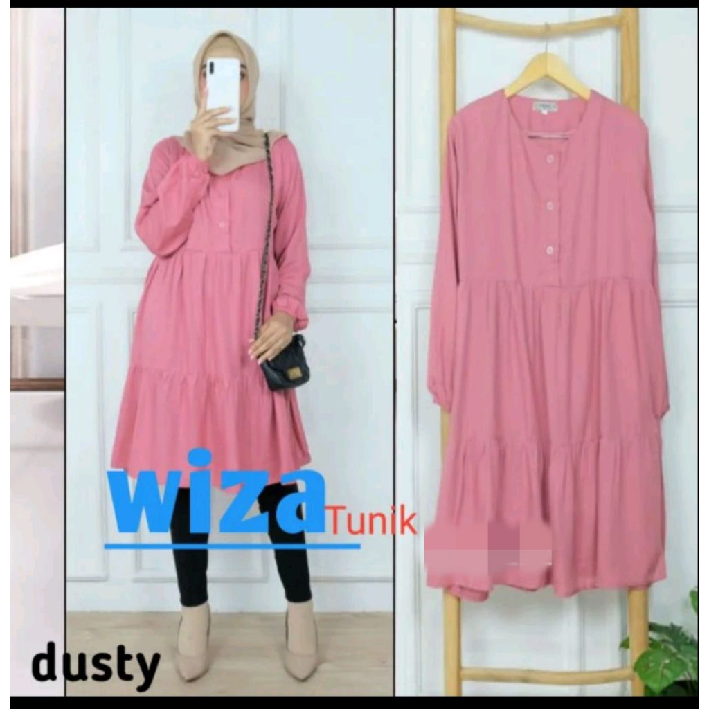 Wiza Tunik Polos Jumbo Bahan Rayon Size L-XXXL Ld 100-130cm
