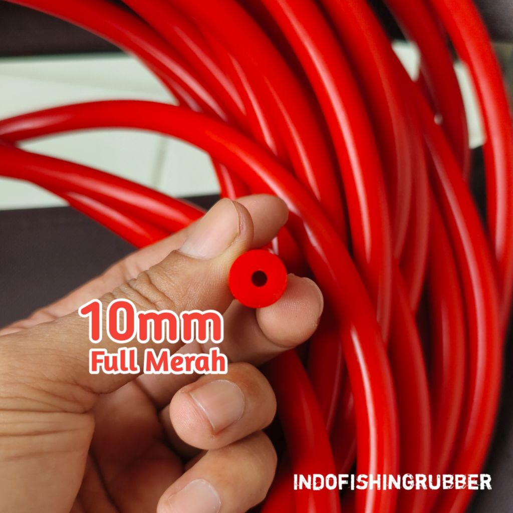 Karet Speargun 10mm Premium Merah Per 1 Meter Spearfishing