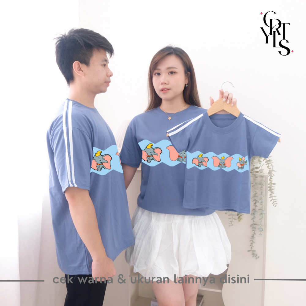 Carotyles Baju Atasan Kaos STRIP DUBO GARIS Couple Keluarga Family Wanita Anak Perempuan Laki Laki P