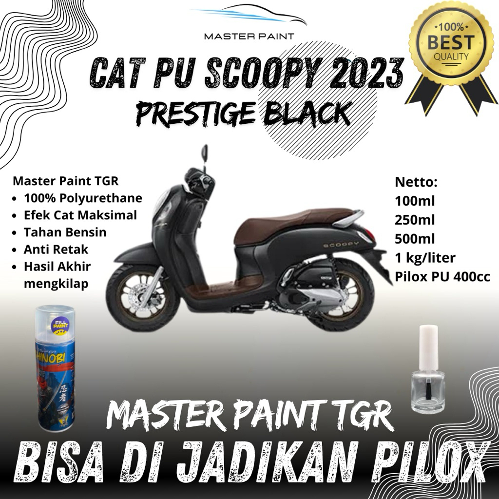 (BISA DIJADIKAN PILOX) Cat PU Scoopy Prestige Black 2022 2023 | Cat Scoopy Prestige Hitam 2022 2023