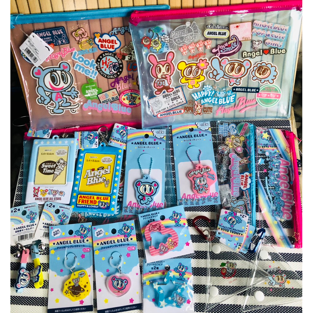 angel blue edition pouch carabiner id case keychain original japan
