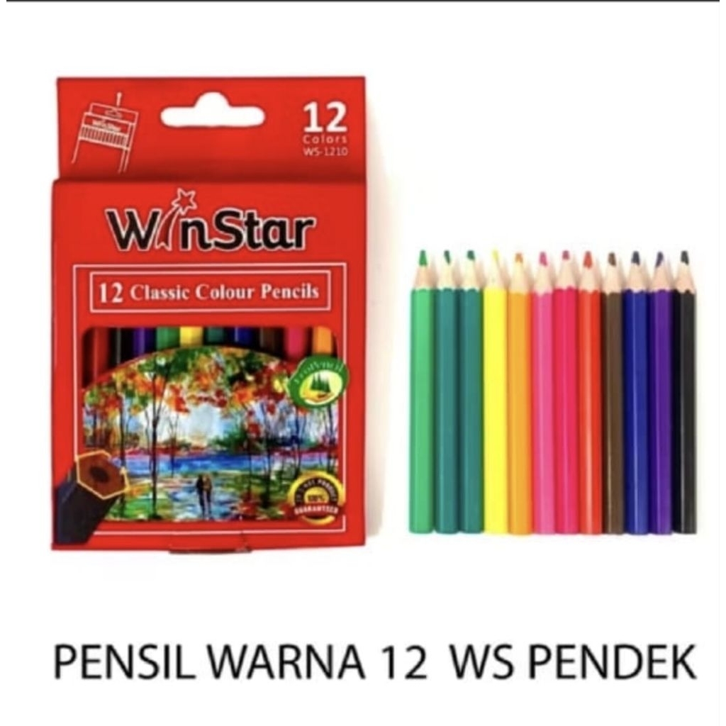 

Pensil warna kecil 1 set 12 warna, Merk Winstar
