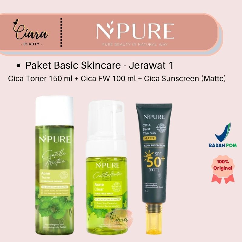 Npure Paket Skincare Berjerawat dan Kulit Sensitif / Skincare Ibu Hamil Ibu Menyusui
