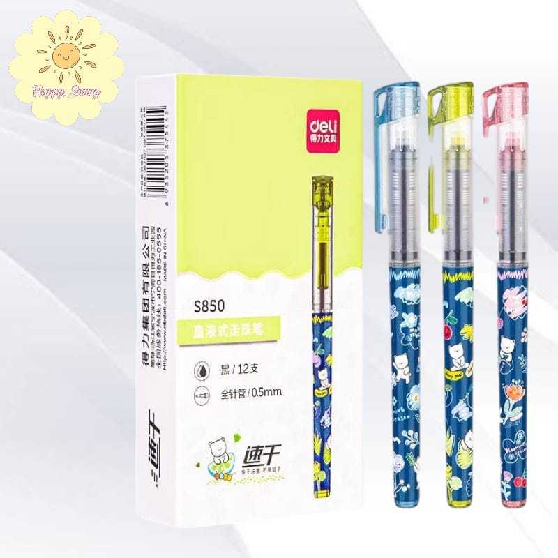 

Deli Pulpen Roller / Roller Pen 0.5mm Kapasitas Tinta 1100 meter S850 - Warna Tinta Hitam