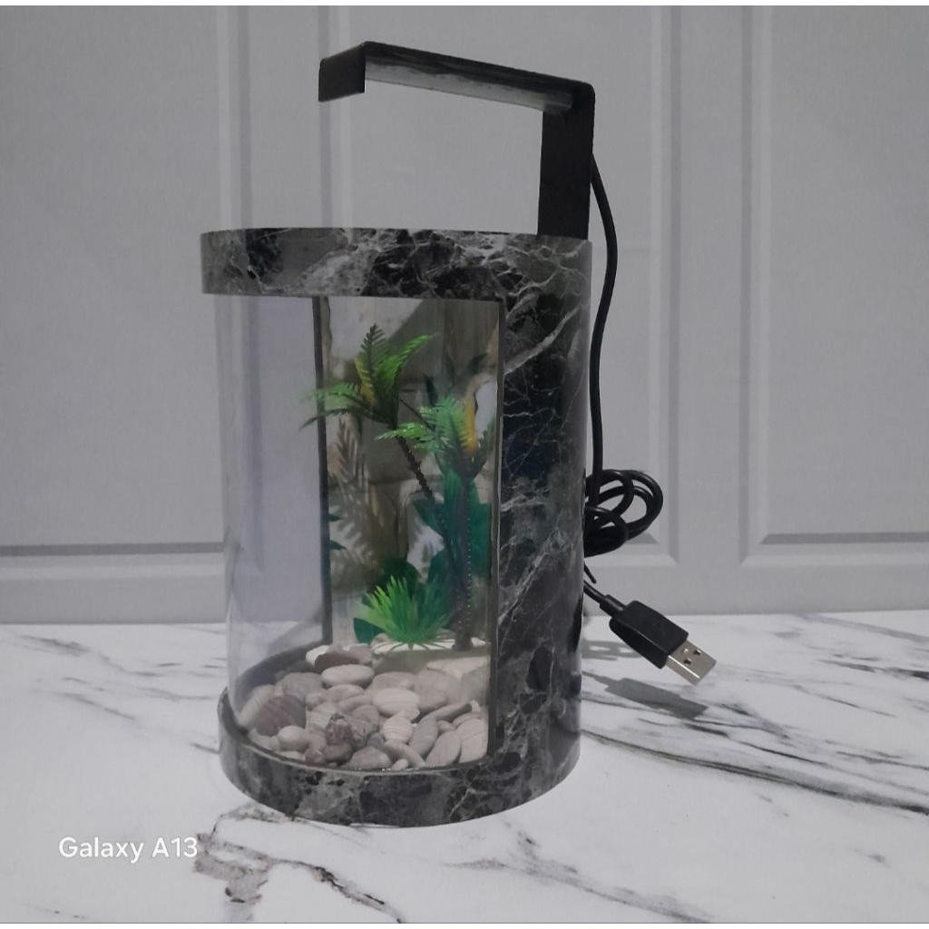 NEWaquatube akuarium tabung/Akuarium mini cupang/soliter ikan hias/mini aquascape minimalis