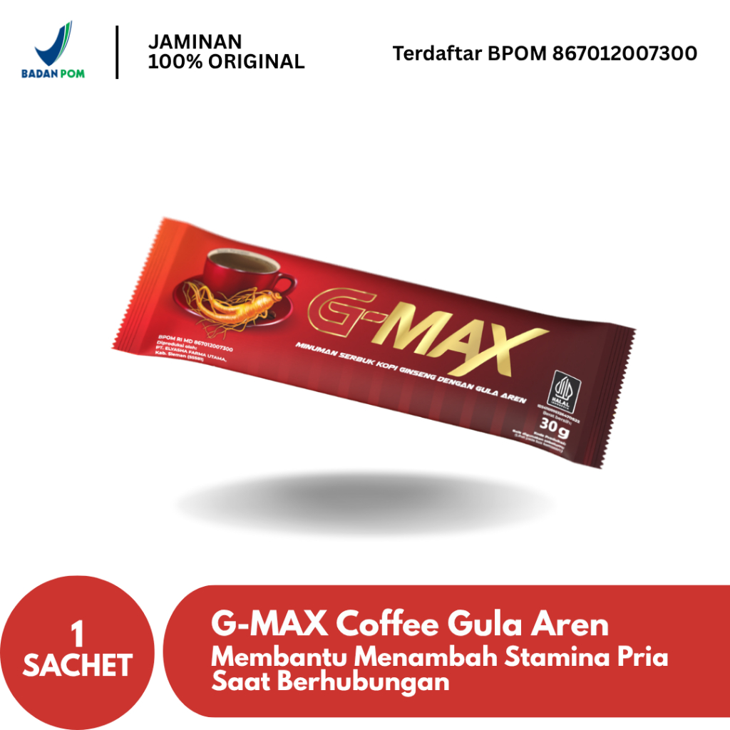 

KOPI G-MAX GULA AREN - KOPI TAHAN LAMA PRIA PENAMBAH STAMINA BPOM KUAT TERJAMIN BPOM