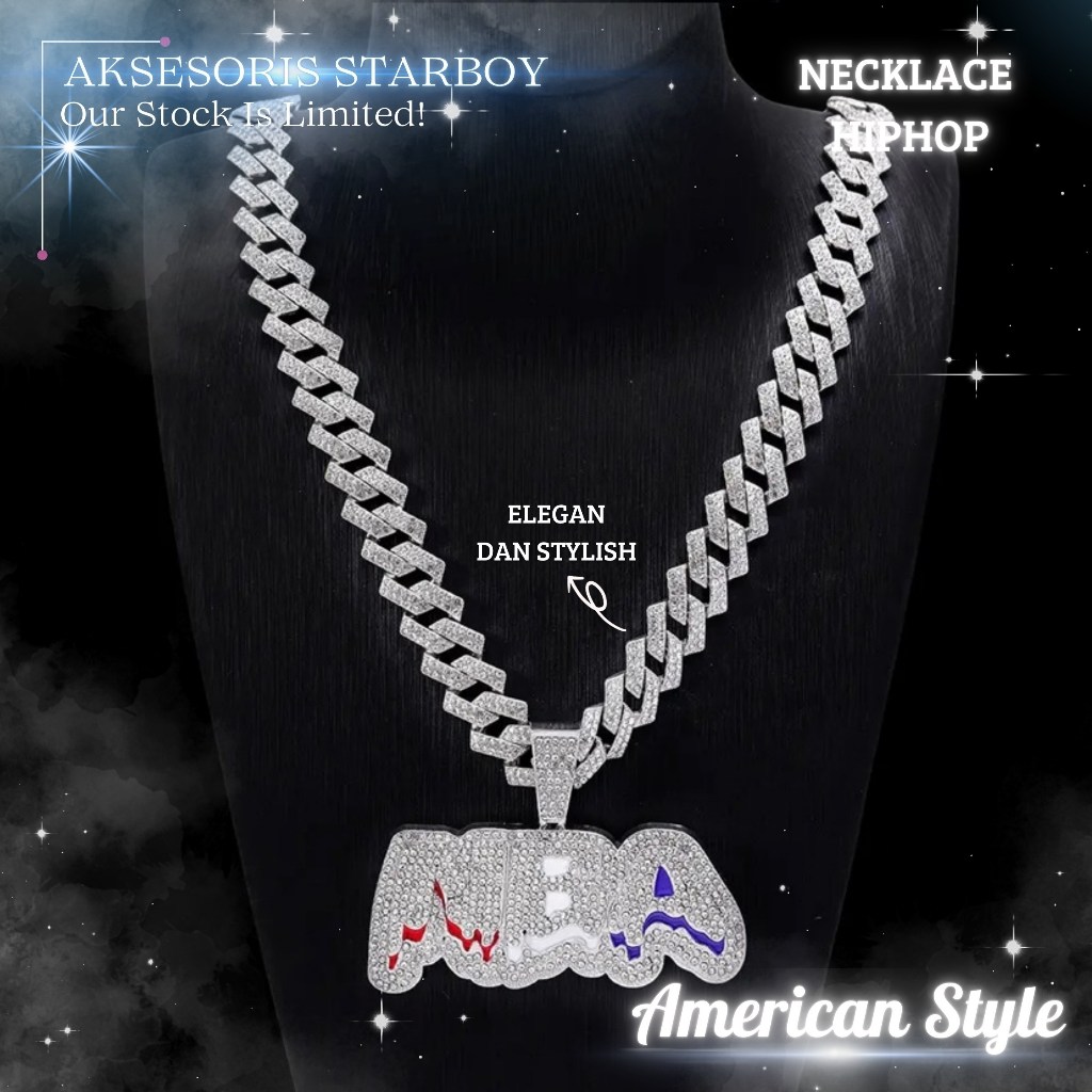 Iced Out Cuban Chain Silver Elegan - Luxury Hiphop Rapper Necklace Pendant American Style