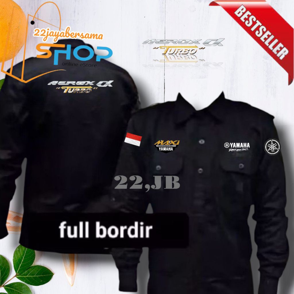 Kemeja AEROX TURBO • Baju Yamaha Aerox Turbo • Seragam Aerok Turbo Lengan Panjang Terbaru