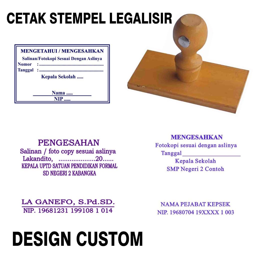 

Stempel Legalisir dan Standard Gagang Kayu Design Custom