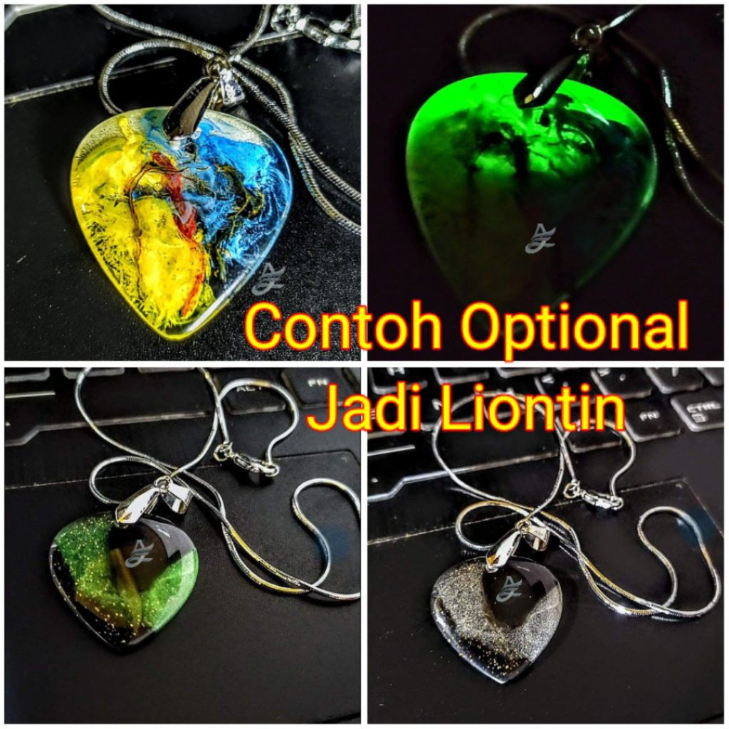 PICK GITAR RESIN ART HANDMADE Tebal 6mm-7mm TIRUS AJPW 6 (Bisa dijadikan liontin)