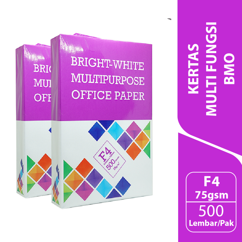 

BMO Kertas Fotokopi Bright White F4 75gsm 500 Lembar Pak Stok Aman Usaha Jalan Terus Multi Fungsi Paper Ideal untuk Berbagai Kebutuhan Usaha
