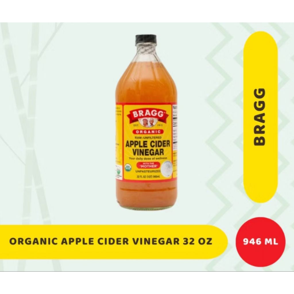 

Bragg Apel Cuka USA Organic Raw Unfiltered Apple Cider Vinegar ACV 32 Oz 946 ml