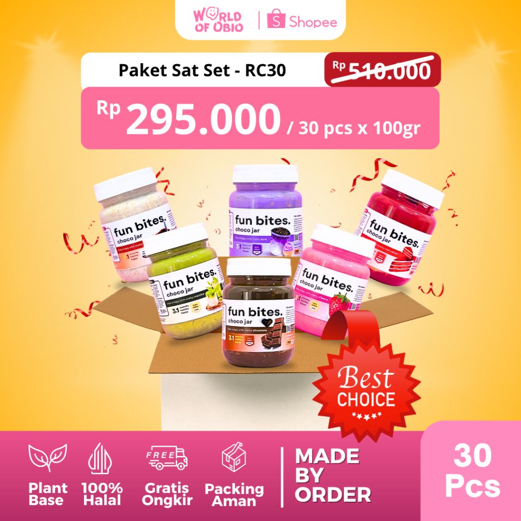 

PAKET ISI 30 RICE CRISPY COKLAT LUMER- Choco Jar Rice Crispy Choco Lumer Topping Coklat Leleh Choco Crunchy