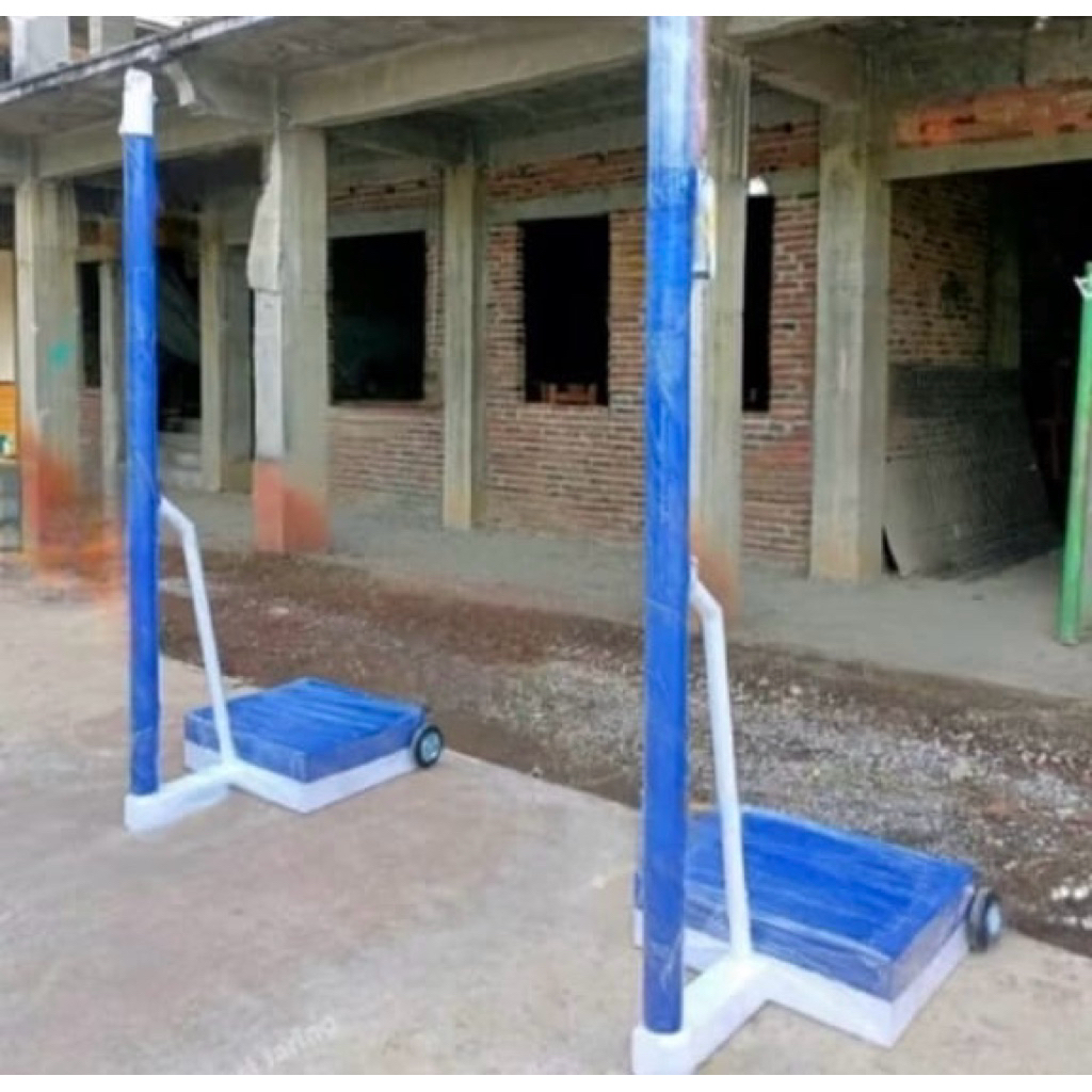 tiang voli portable 1 set 2 tiang + jaring net