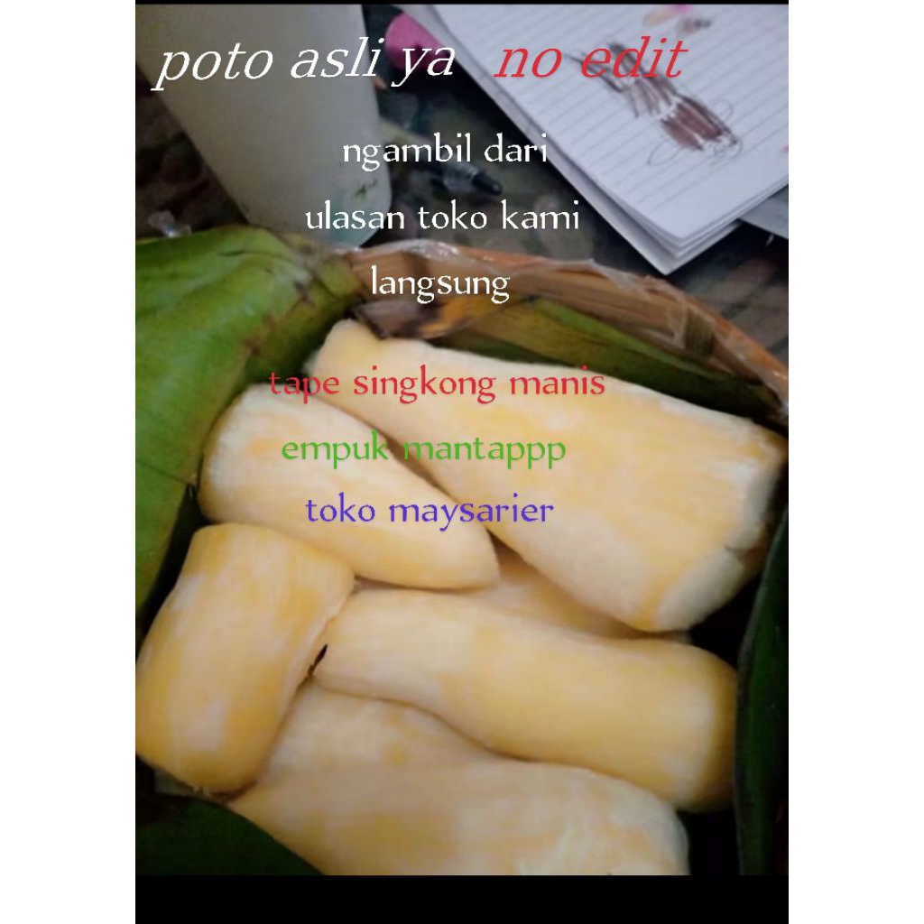 

tape singkong manis empuk kemasan besek