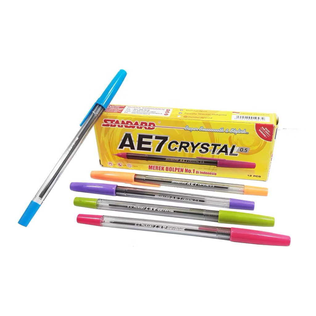 

( 1 pcs ) Pulpen Pena Bolpen Standard AE 7 Crystal