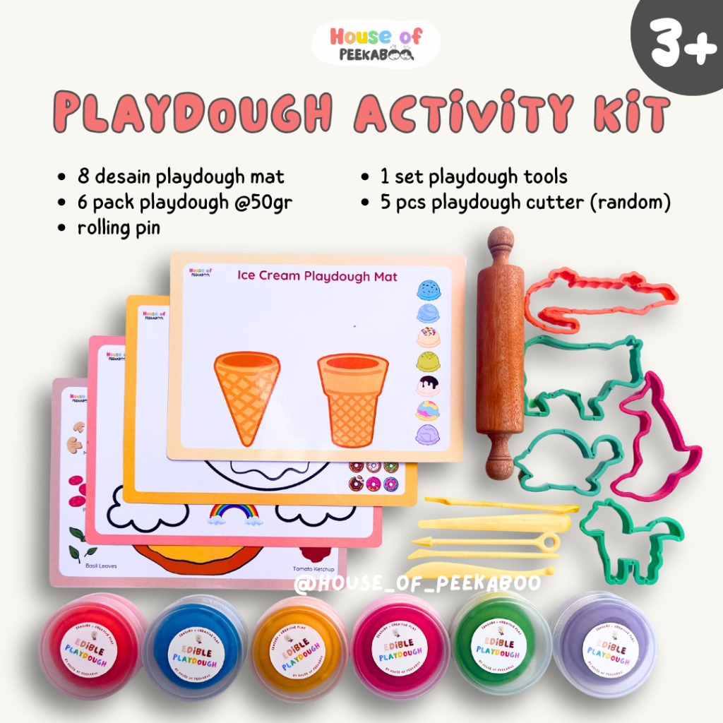 Terlaris House of Peekaboo - Playdough Activity Kit Paket Playdough Mat Set Aktivitas mainan anak 3