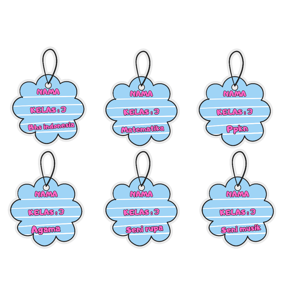 

Sticker Label Buku Pelajaran Custom Nama