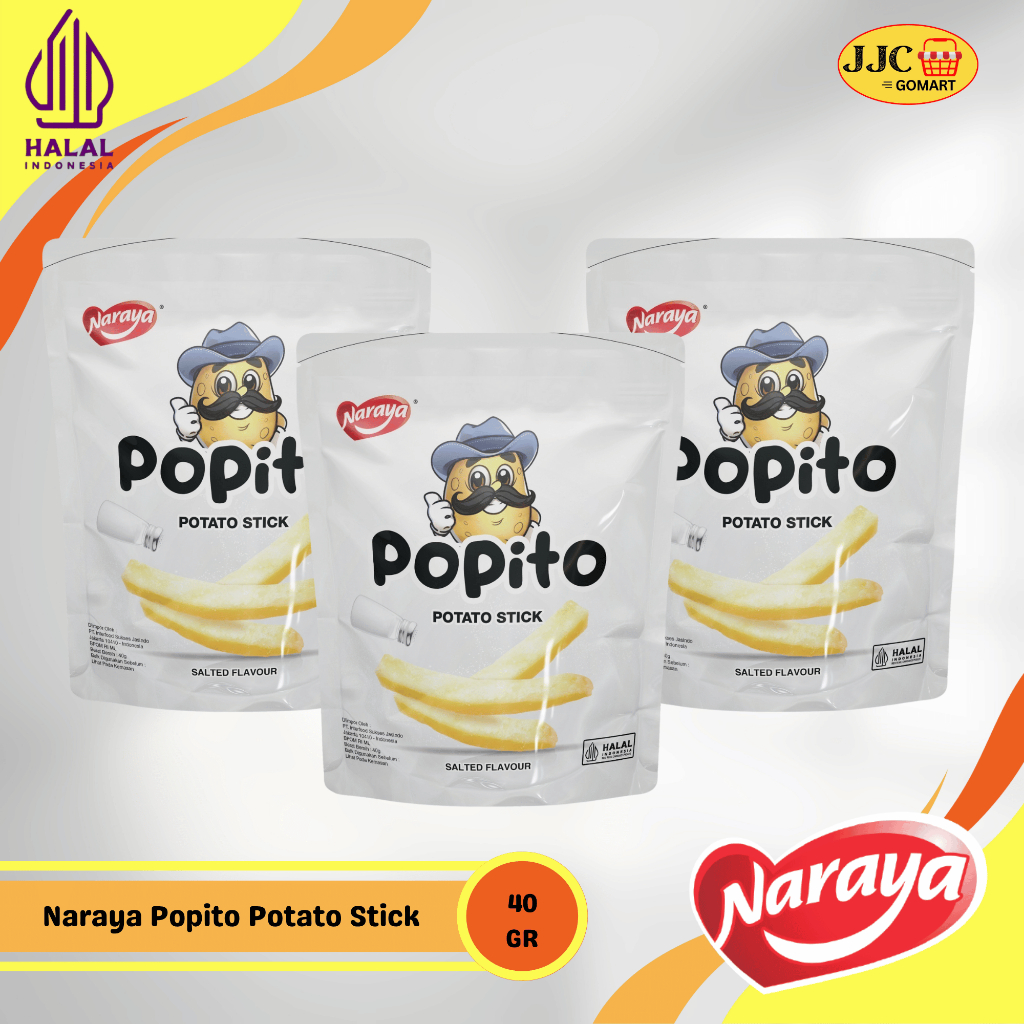 

Naraya Popito Potato Stick With Rasa Salted Kemasan Bag 40g