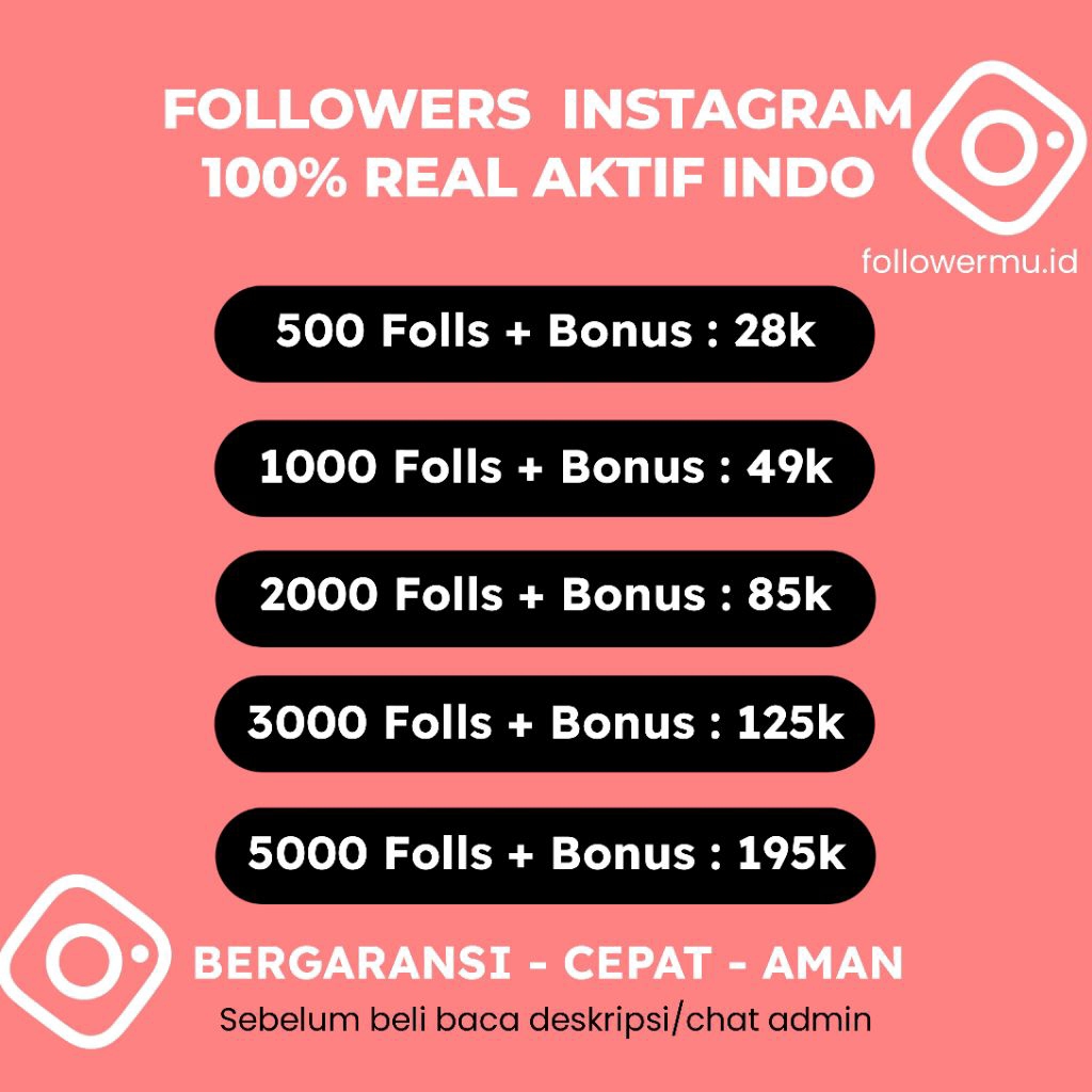 (PROMO) Followers IG INSTAGRAM Real Aktif Followers Bergaransi Permanen Followes
