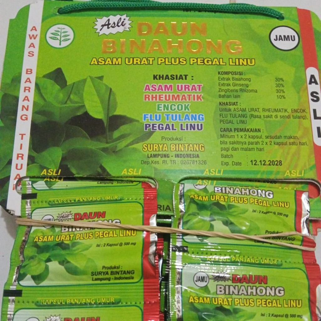 

Daun Binahong Herbal Asam Urat Pegal linu