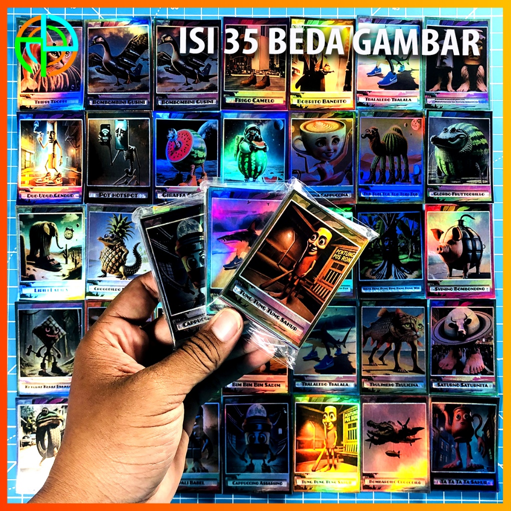 

(isi 35 ) Tempelan / Stiker Brainrot Anomali Asli Hologram Berkilau Murah | Sticker Tung tung sahur Lengkap anti air