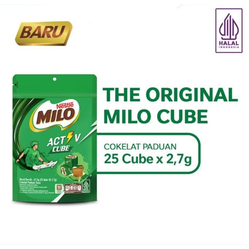 

Milo Cube Active Chocolate Pouch 67.5 Gr (Isi 25 Pcs)