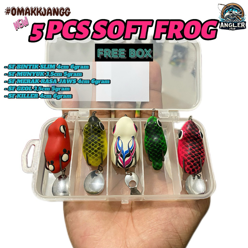 NEW | PAKETAN 5pcs SOFT FROG | paketan umpan/Lure casting ikan gabus free box