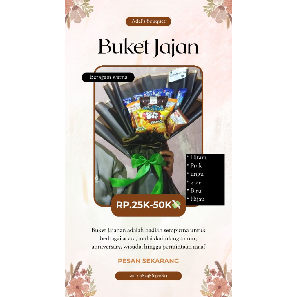 

Adel's studio bouquet||Buket jajanan Medium Batam