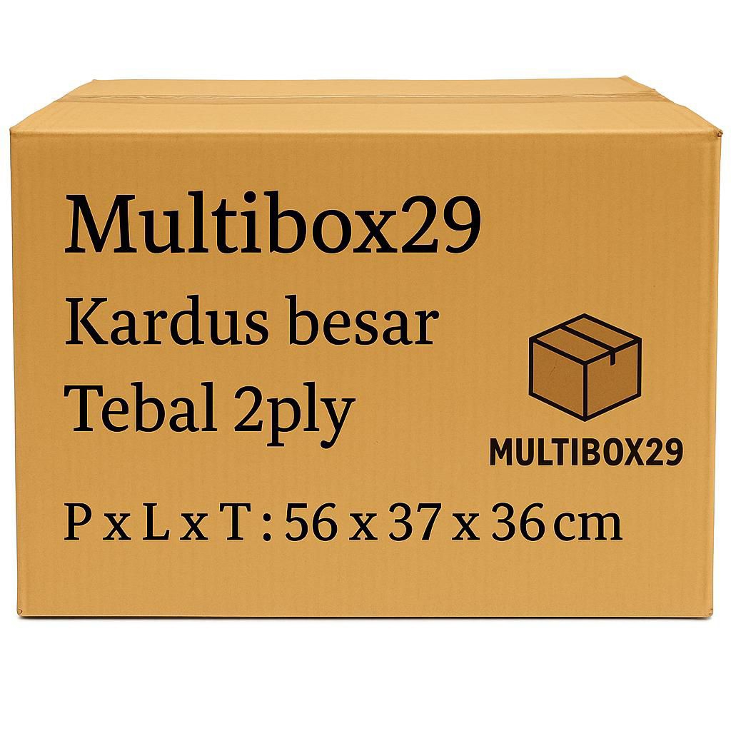 

Kardus besar 56x37x36 tebal 2ply, kardus jumbo untuk pindahan kantor rumah karton box, storage penyimpanan