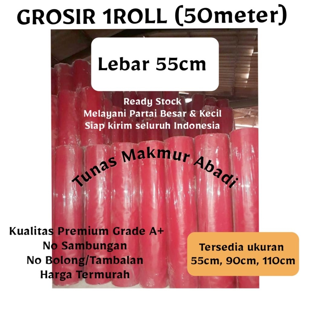 GROSIR Karpet Talang Air Merah Hitam 1Roll 50Meter Lebar 55cm Tebal Kuat Anti Bocor/ Talang Karet Ka