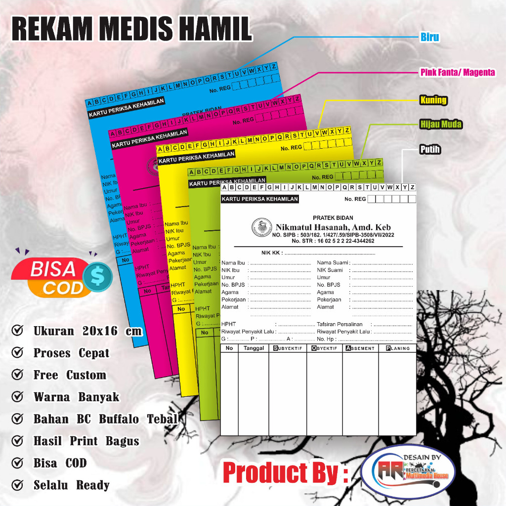 

Kartu Rekam Medis Bidan dan Dokter spesialis kandungan.