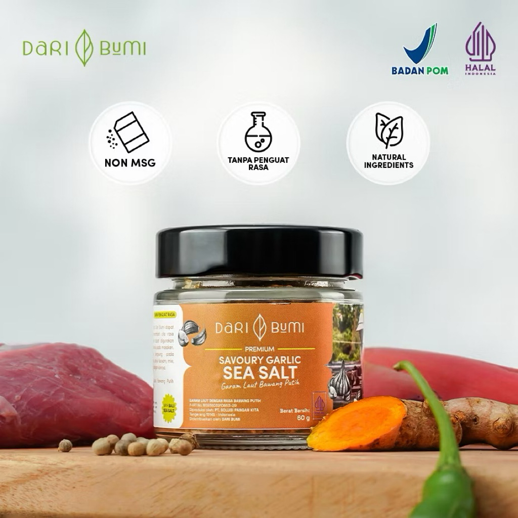 

Dari Bumi Garam Laut Bali Rasa Bawang Putih 60 Gram Savoury Garlic Sea Salt