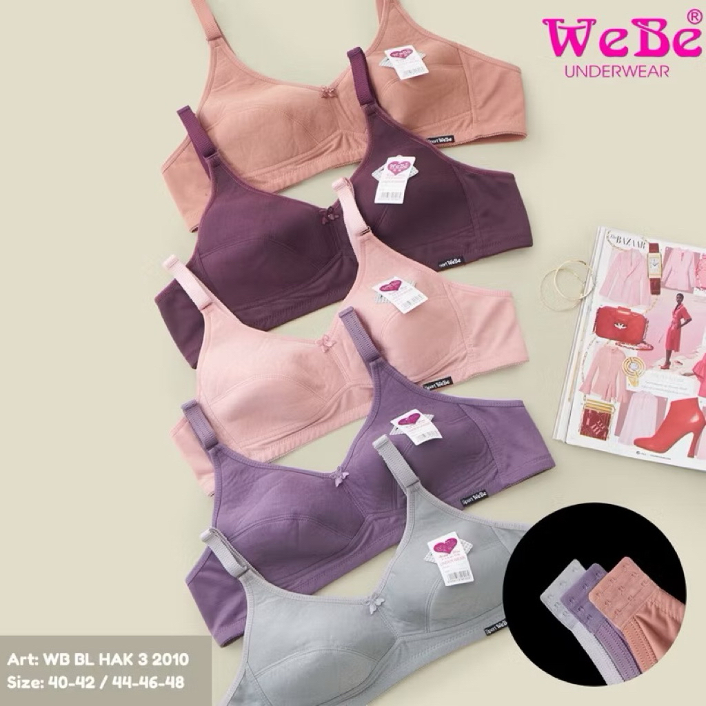 Isi 2 Bra Sport WEBE Katun Tanpa Kawat Tanpa Busa KAIT 3 UKURAN 40 42