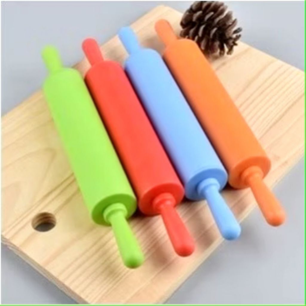 Rolling pin bahan plastik padat roll kue roling adonan kue penggiling bulat