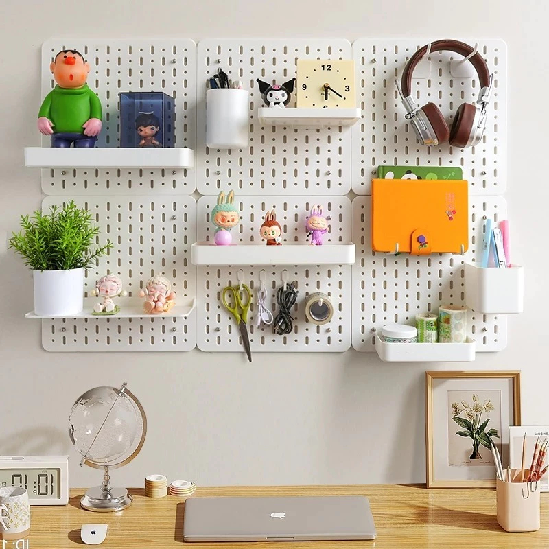 Pegboard Papan Dinding Tempel Pegboard Dekorasi Rak Gantung Dinding Pegboard Dinding