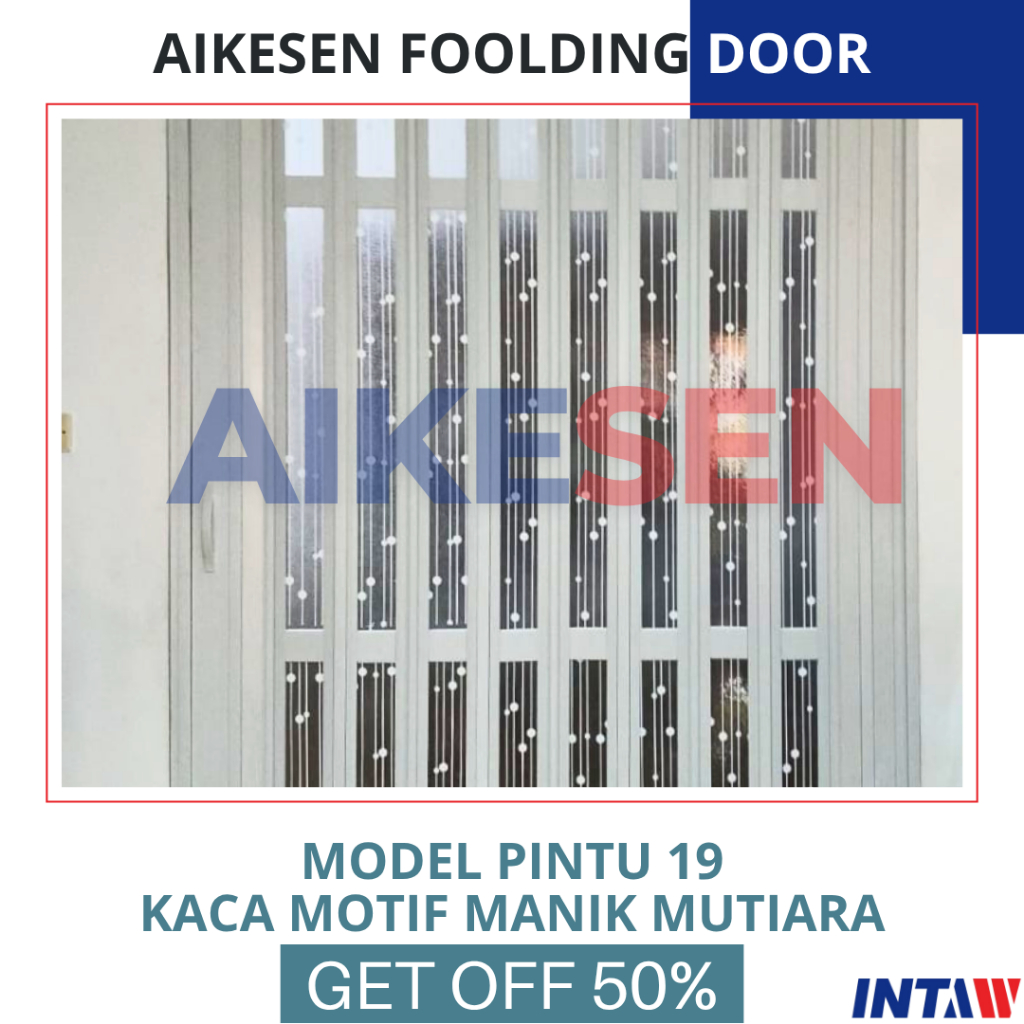 PINTU LIPAT PVC KACA MOTIF MANIK MUTIARA/PINTU KAMAR MANDI/FOOLDING DOOR PINTU LIPAT PVC/PINTU LIPAT