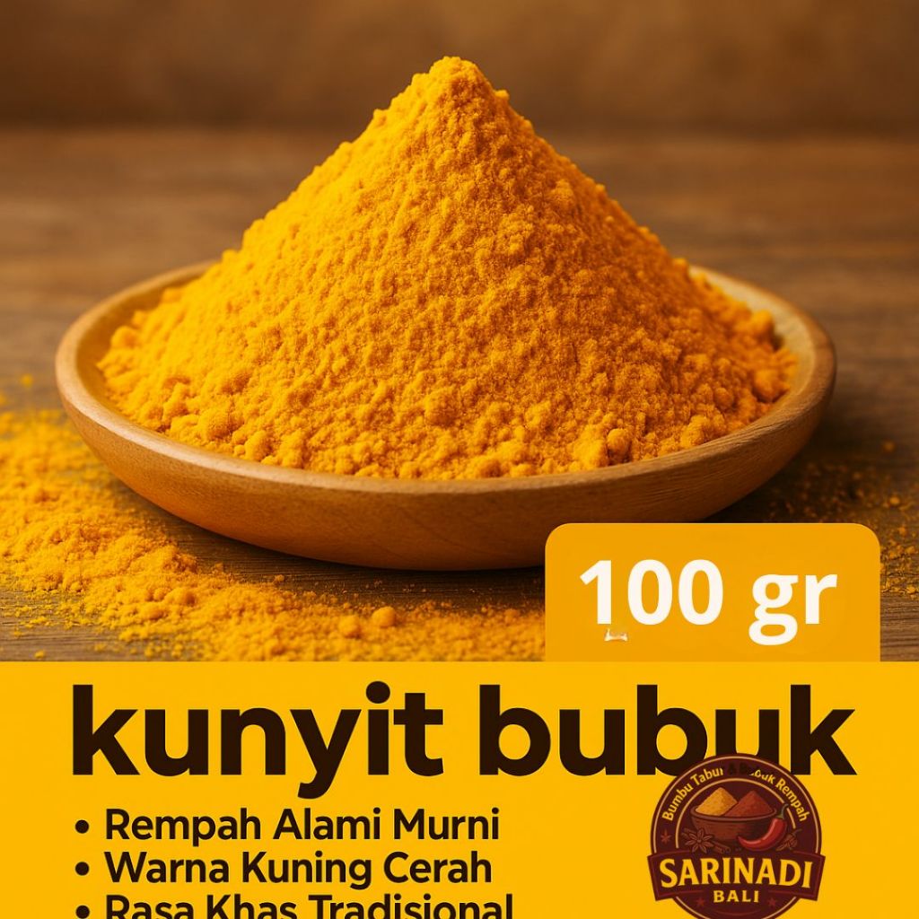 

Kunyit Bubuk 100gr Serbuk Kunyit Murni Warna Kuning Alami untuk Masakan