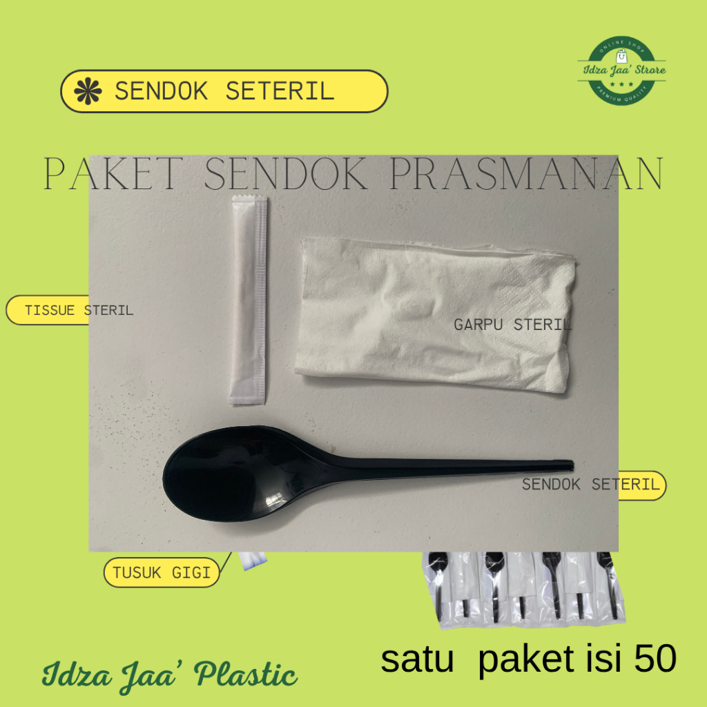 Paket Sendok Set Sendok Garpu Set Plastik Tisu Tusuk Gigi Higienis Set Sendok Garpu Plastik Tebal Pu