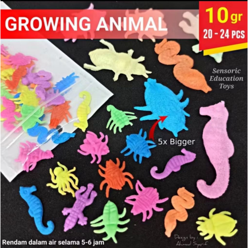 MAINAN EDUKASI ANAK GROWING ANIMAL / MAINAN ANAK RENDAM ANIMAL