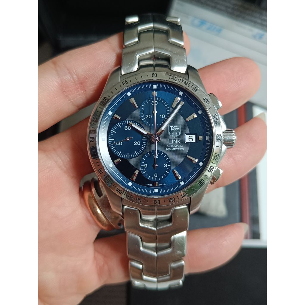 Tag heuer link CJF2114 automatic chronograph original bekas full set bekas sangat bagus normal semua