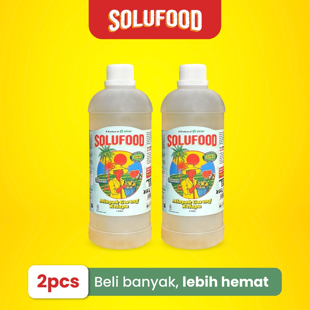 

Paket Minyak Goreng Kelapa Solufood 1 Liter - 2 pcs 100% Kelapa Asli
