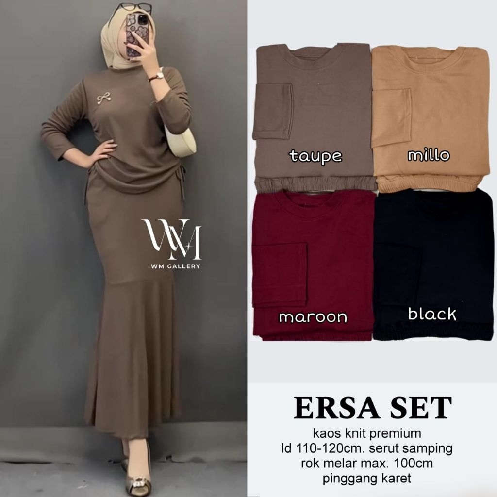 Setelan wanita kaos knit Ersa Anora Setelan Dinda