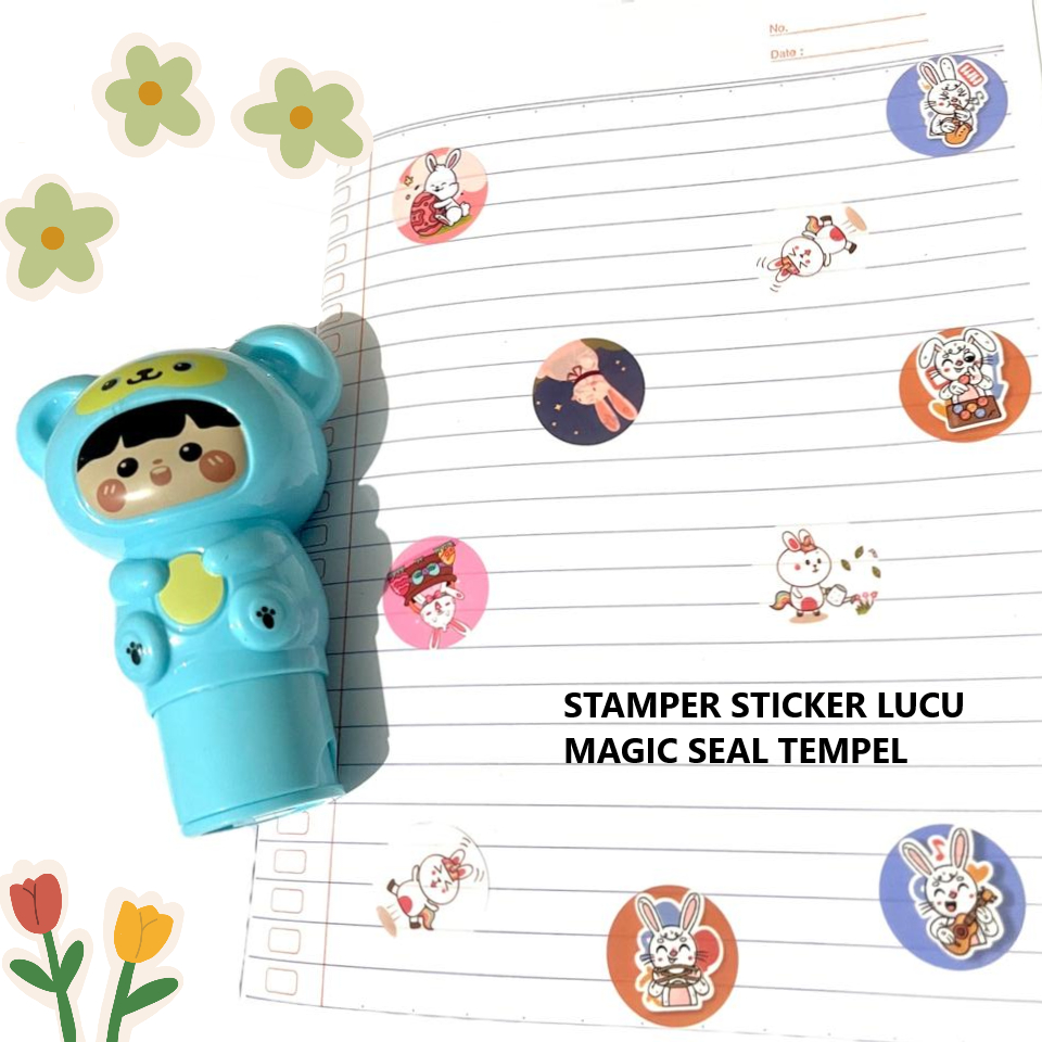 

Mainan Anak MAGIC SEAL STICKER STAMPER XTS-3071 Mainan Magic Seal Stickers For Kids Hadiah Buku Stiker Kartun Lucu Stamp Stampel