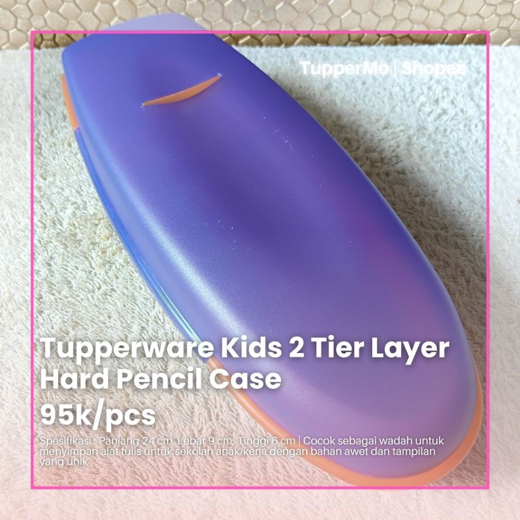 

Kids 2 Tier Layer Hard Pencil Case Tupperware Ori
