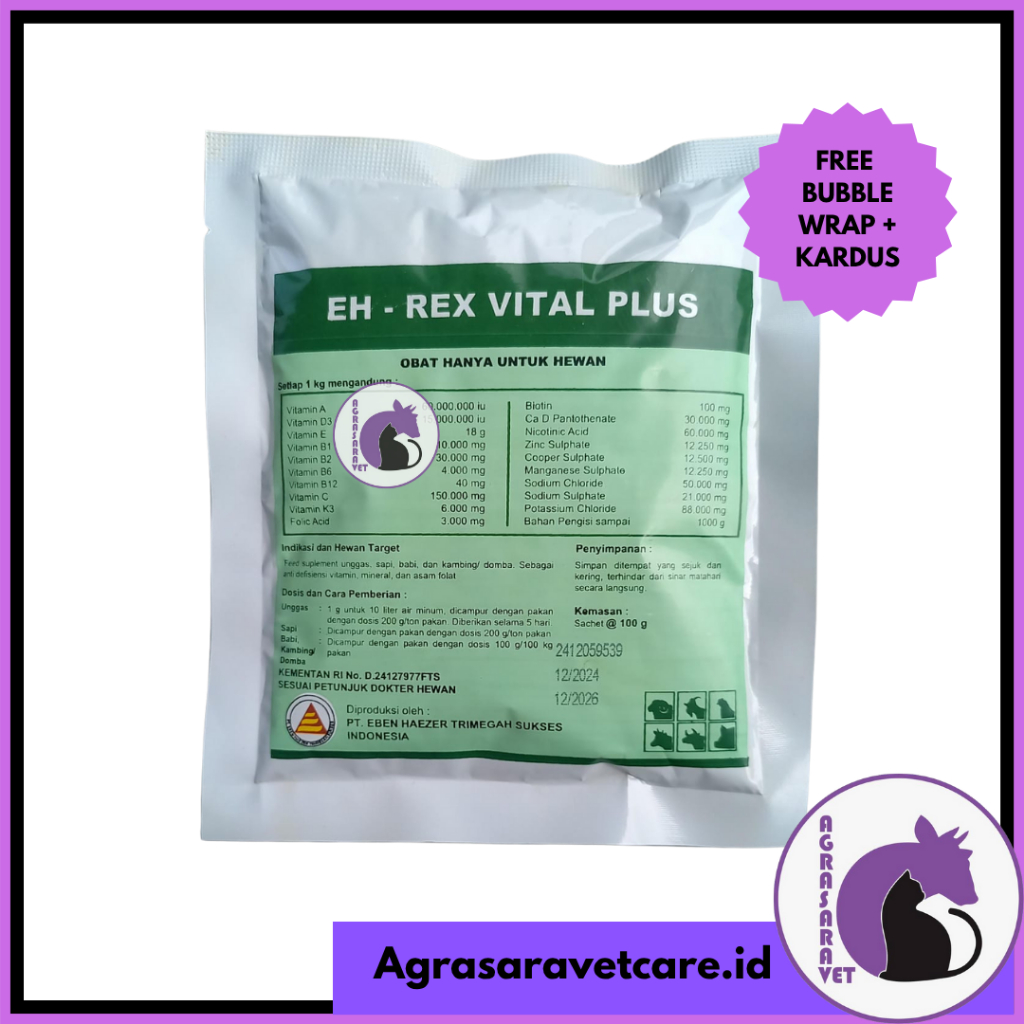 REX VITAL PLUS 100 gr (vitamin dosis tinggi ampuh fortevit rhodivit)