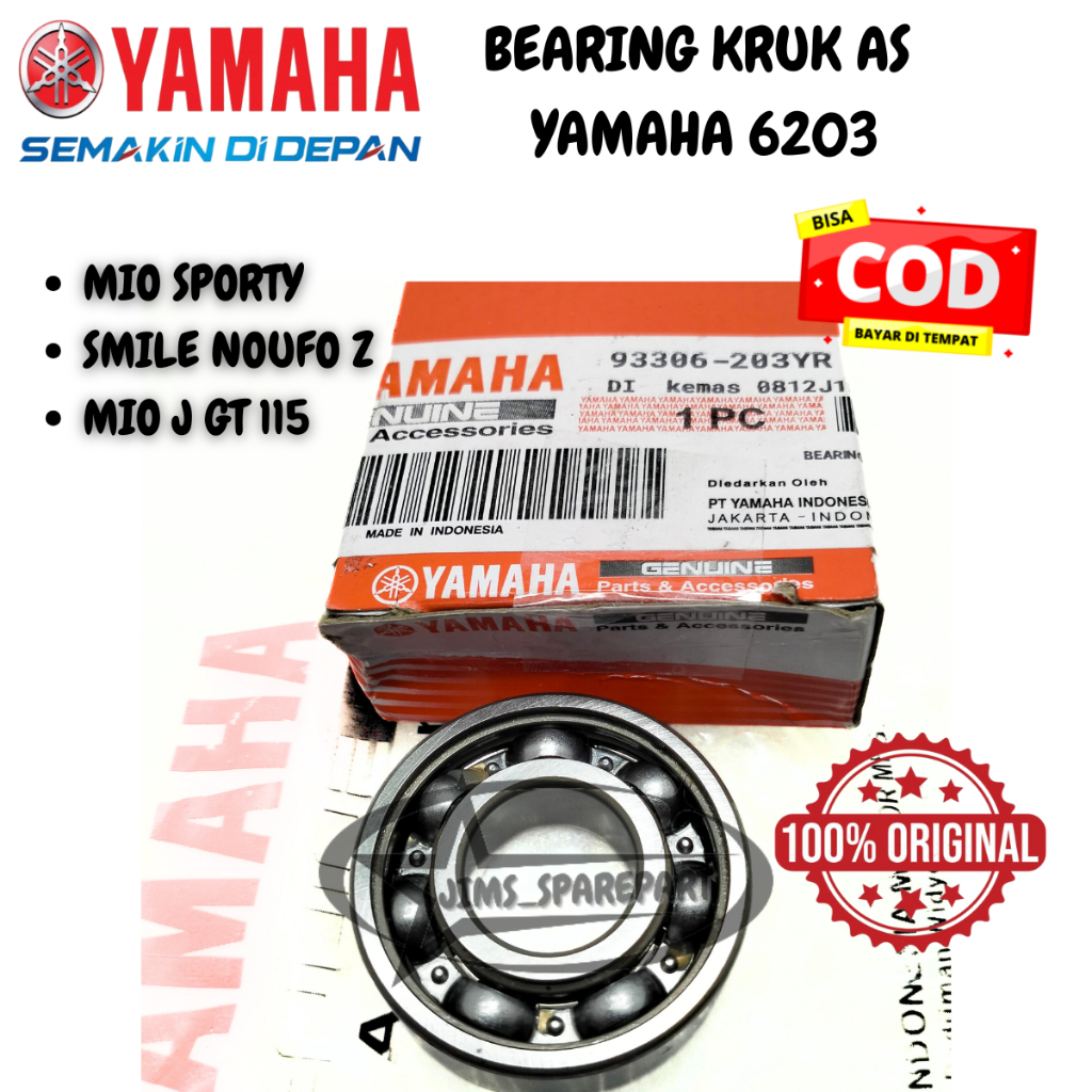BEARING RODA DEPAN BELAKANG KLAHAR YAMAHA KRUK AS 6203 MIO SPORTY SMILE NOUVO Z MIO J GT 115 KUALITA