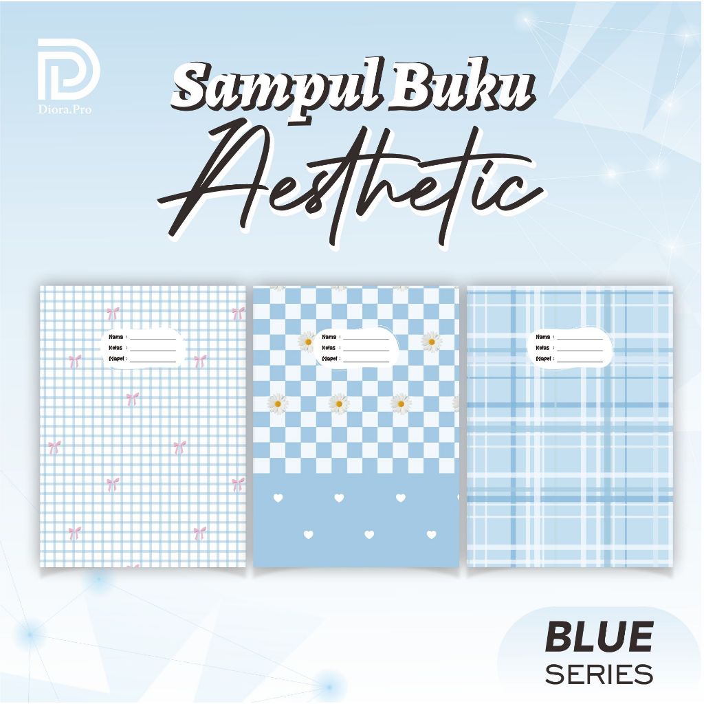 

[BLUE SERIES] Sampul Buku Aesthetic - Sampul Buku / Samak Buku / Motif Lucu Simple Elegant