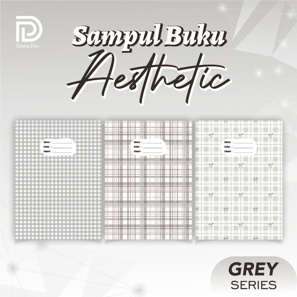 

[GREY SERIES] Sampul Buku Aesthetic - Sampul Buku / Samak Buku / Motif Lucu Simple Elegant
