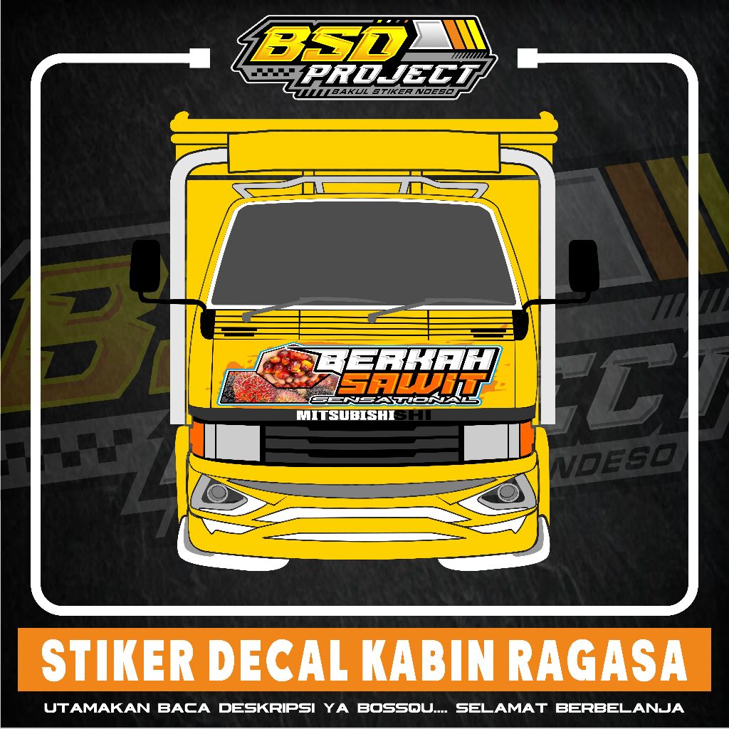 stiker decal kabin depan truk ragasa berkah sawit stiker kabin depan truk tepak ragasa bisa custom t